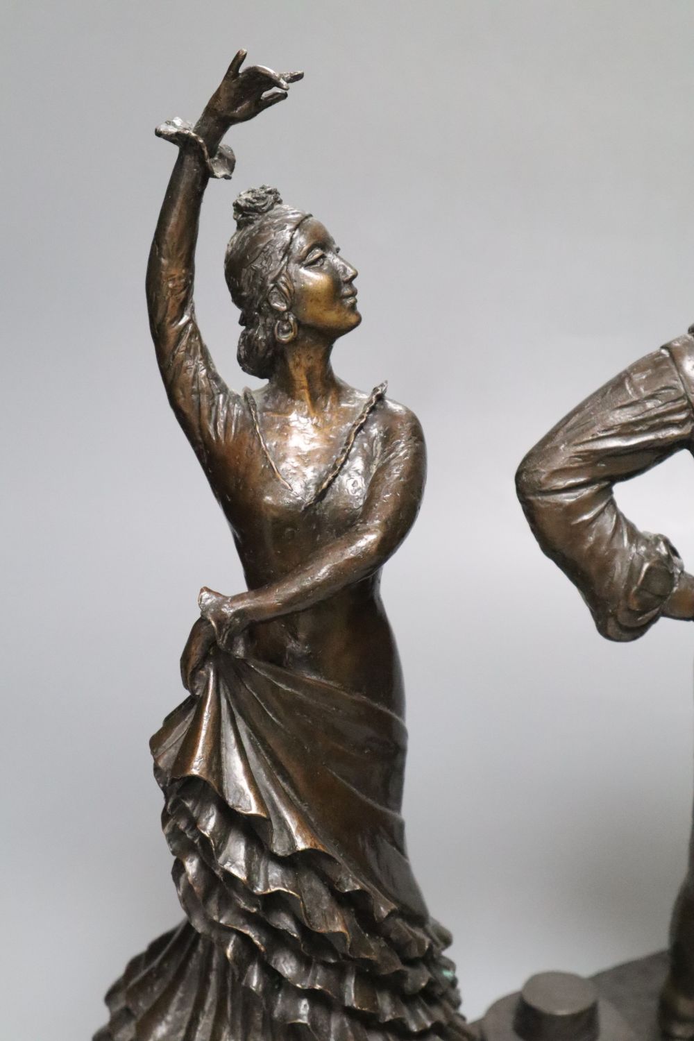 S. Mitchell. A pair of bronze Spanish dancers, dark patination, height 38cm